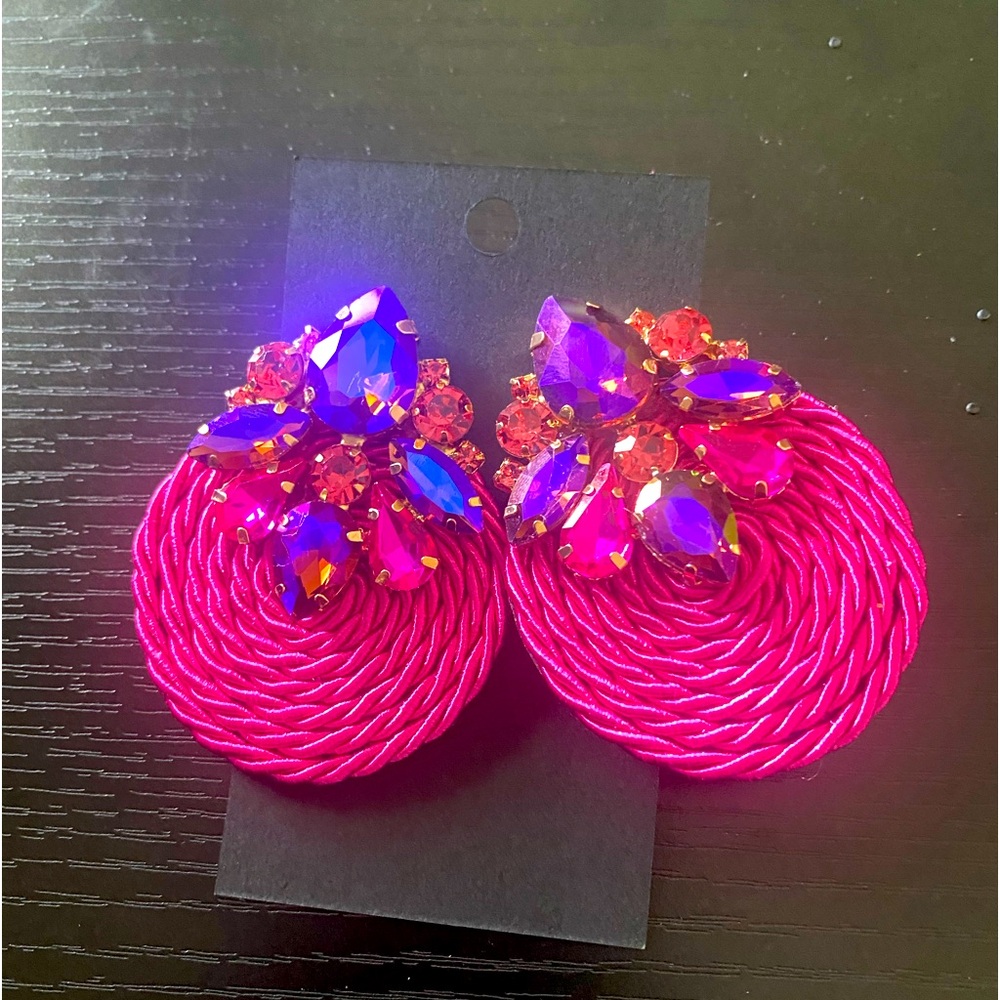 Pink and purple earrings